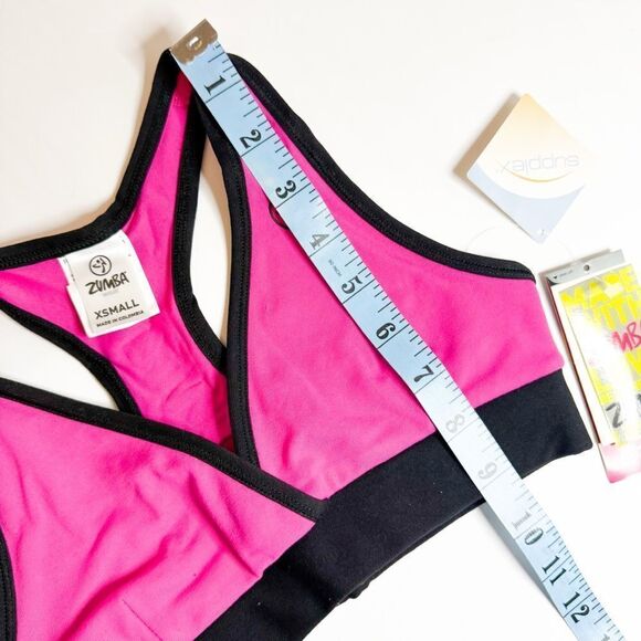 Zumba Flash V-Bra Top in Berry Pink & Black – Small & XS – New with Tags! - Picture 10 of 11